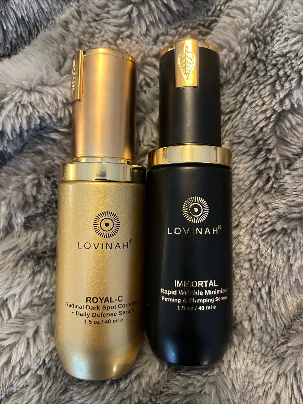 Lovinah Royal-C & Immortal Duo Serum Set — Gold & Black